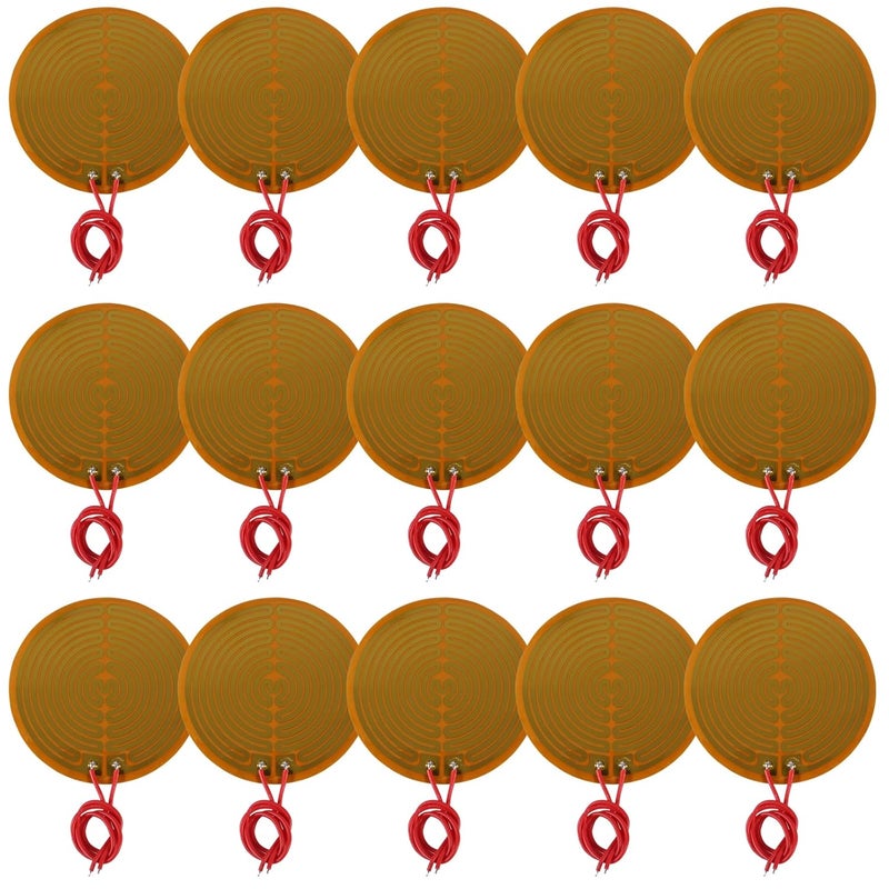 XIITIA 15pcs 70mmx70mm Film Heater Plate Adhesive Pad, PI Heating Elements Film 12V 13W Strip Heater Adhesive Polyimide Heater Plate (12V 13W 70mmx70mm) - Image 1